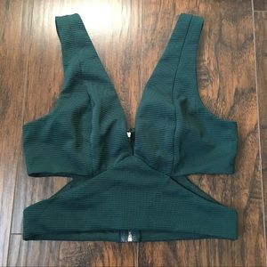 Charlotte Russe emerald green crop top
